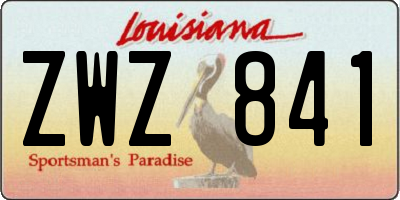 LA license plate ZWZ841