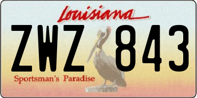 LA license plate ZWZ843