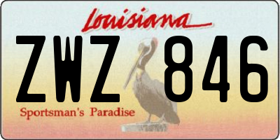 LA license plate ZWZ846