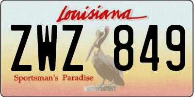 LA license plate ZWZ849