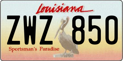 LA license plate ZWZ850