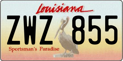 LA license plate ZWZ855