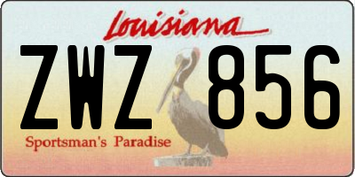 LA license plate ZWZ856