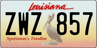 LA license plate ZWZ857