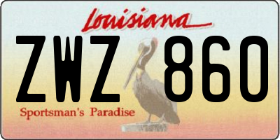 LA license plate ZWZ860