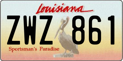 LA license plate ZWZ861