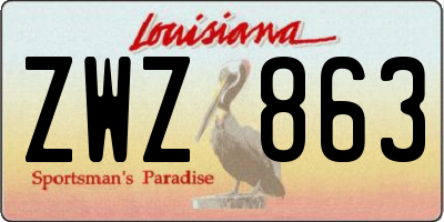 LA license plate ZWZ863