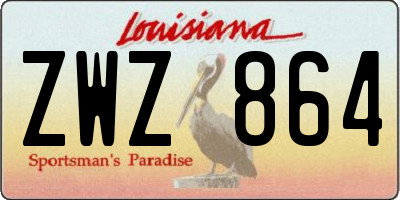 LA license plate ZWZ864