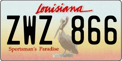 LA license plate ZWZ866