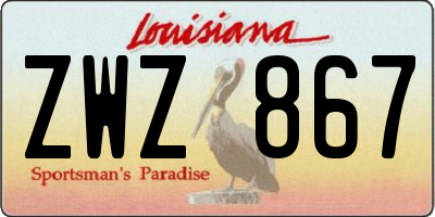 LA license plate ZWZ867