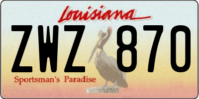 LA license plate ZWZ870