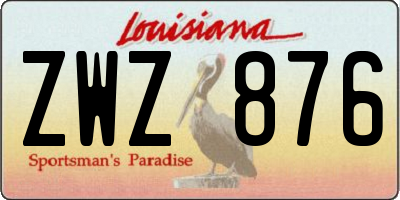 LA license plate ZWZ876