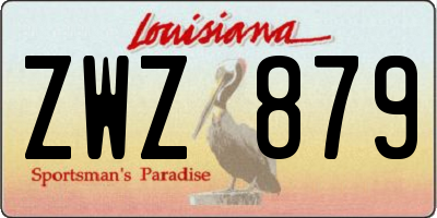 LA license plate ZWZ879