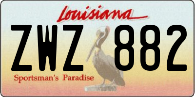 LA license plate ZWZ882