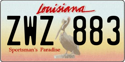 LA license plate ZWZ883