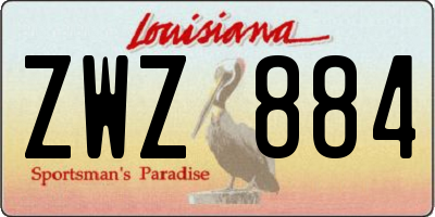 LA license plate ZWZ884