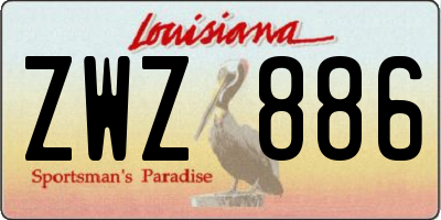 LA license plate ZWZ886