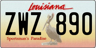 LA license plate ZWZ890