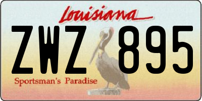 LA license plate ZWZ895