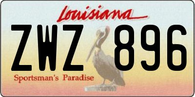 LA license plate ZWZ896