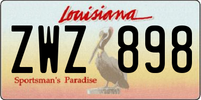 LA license plate ZWZ898