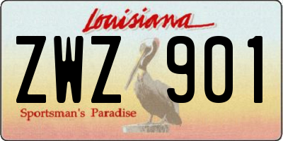 LA license plate ZWZ901