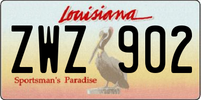 LA license plate ZWZ902