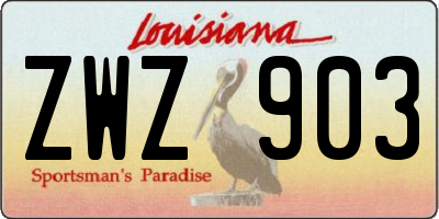 LA license plate ZWZ903