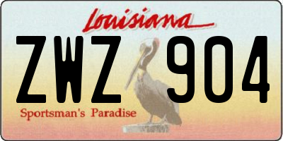 LA license plate ZWZ904