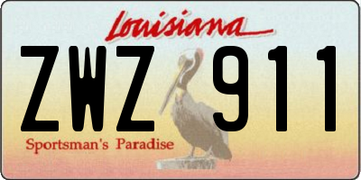 LA license plate ZWZ911