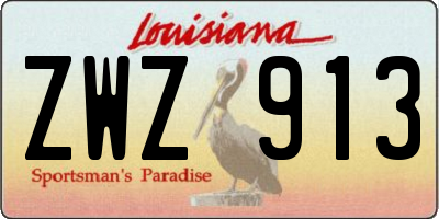 LA license plate ZWZ913