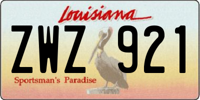 LA license plate ZWZ921