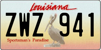 LA license plate ZWZ941