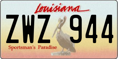 LA license plate ZWZ944