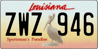 LA license plate ZWZ946