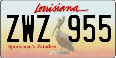 LA license plate ZWZ955