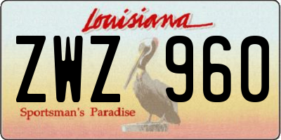 LA license plate ZWZ960