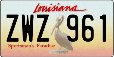 LA license plate ZWZ961