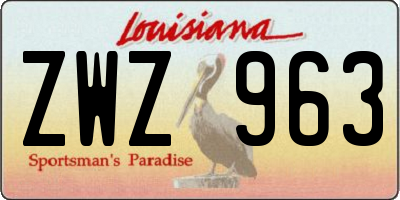 LA license plate ZWZ963