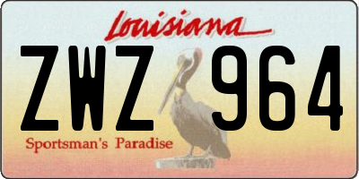 LA license plate ZWZ964