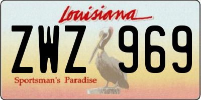 LA license plate ZWZ969