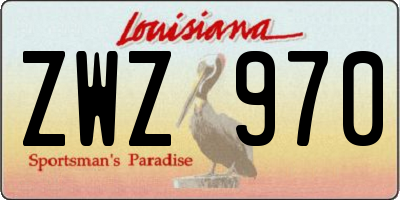 LA license plate ZWZ970