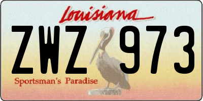 LA license plate ZWZ973