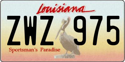 LA license plate ZWZ975