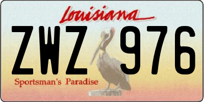 LA license plate ZWZ976
