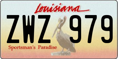 LA license plate ZWZ979