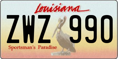 LA license plate ZWZ990