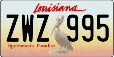 LA license plate ZWZ995