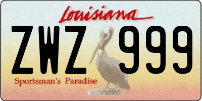 LA license plate ZWZ999