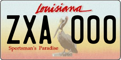 LA license plate ZXA000